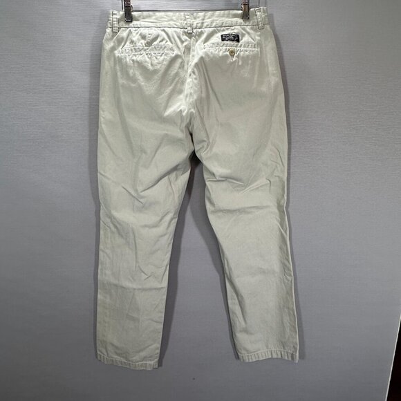 Banana Republic Pants Men 33 Gavin Chino Beige Cotton Flat Front Straight Leg - Picture 6 of 9